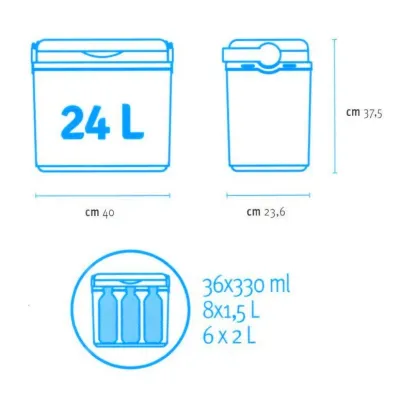 Изотермический контейнер Adriatic 24 л, серый с салатовым - 6 - Robinzon.ua