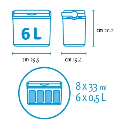Изотермический контейнер Adriatic 6 л, серый с салатовым - 1 - Robinzon.ua