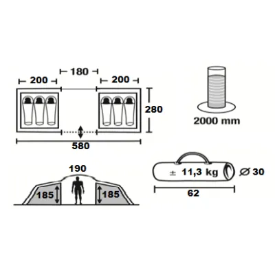 Туристичний намет шестимісний Time Eco Travelcamp 6 - 8 - Robinzon.ua