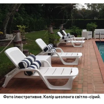 Шезлонг пластиковий BICA Nilo, світло-сірий - 6 - Robinzon.ua