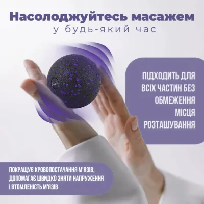 Массажный мяч PowerPlay PP-4350 Epp Massage Ball (d8) Черно/Фиолетовый - 6 - Robinzon.ua
