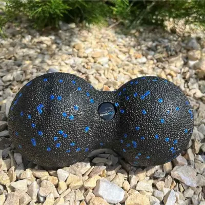 Масажний м'яч подвійний PowerPlay PP-4353 Epp foam peanut ball (d12*24cm.) Чорно/Синій - 8 - Robinzon.ua