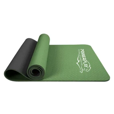 Коврик для йоги и фитнеса PowerPlay 4150 TPE Premium Performance Mat Зеленый (183x61x0.6 см.) - 1 - Robinzon.ua