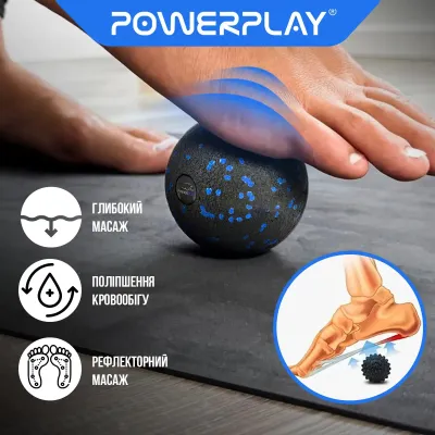 Набір масажних м'ячиків PowerPlay 4007 EPP Massage Ball Чорно-Сині (3 шт.) - 5 - Robinzon.ua
