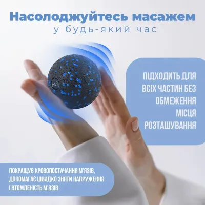 Набір масажних м'ячиків PowerPlay 4007 EPP Massage Ball Чорно-Сині (3 шт.) - 6 - Robinzon.ua