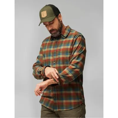 Сорочка чоловіча FJALLRAVEN Lappland Stretch Flannel Shirt M L помаранчевий/зелений - 3 Сорочка чоловіча FJALLRAVEN Lappland Stretch Flannel Shirt M L помаранчевий/зелений - 3 - Robinzon.ua