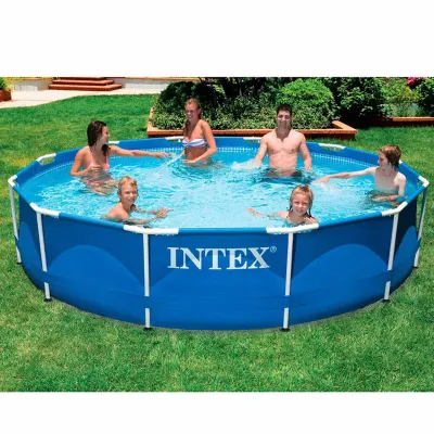 Круглый каркасный бассейн Intex 28210 (366x76 см) Metal Frame Pool - 1 - Robinzon.ua