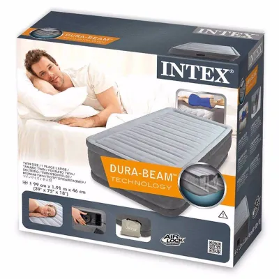 Односпальне надувне ліжко Intex 64412 (99 x 191 x 46 см) Comfort-Plush + Вбудований електронасос 220В. - 6 Односпальне надувне ліжко Intex 64412 (99 x 191 x 46 см) Comfort-Plush + Вбудований електронасос 220В. - 6 - Robinzon.ua