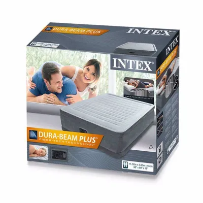 Двуспальная надувная кровать Intex 64414 (152 x 203 x 46 см) Comfort-Plush + Встроенный электронасос 220В - 6 - Robinzon.ua