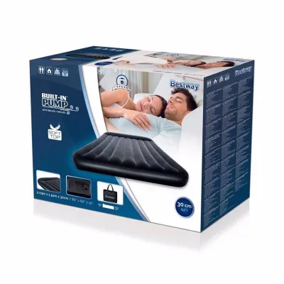Двоспальний надувний матрац Bestway 67464 (203 x 152 x 30 см) Tritech + Вбудований електронасос 220В. - 6 - Robinzon.ua