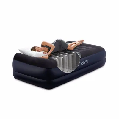 Односпальная надувная кровать Intex 64122 (99 x 191 x 42 см) Pillow Rest + Встроенный электронасос 220В - 2 Односпальная надувная кровать Intex 64122 (99 x 191 x 42 см) Pillow Rest + Встроенный электронасос 220В - 2 - Robinzon.ua
