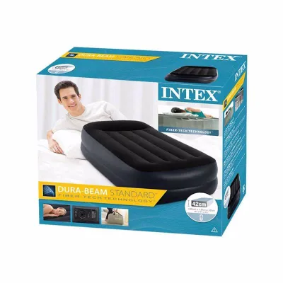 Односпальная надувная кровать Intex 64122 (99 x 191 x 42 см) Pillow Rest + Встроенный электронасос 220В - 4 Односпальная надувная кровать Intex 64122 (99 x 191 x 42 см) Pillow Rest + Встроенный электронасос 220В - 4 - Robinzon.ua