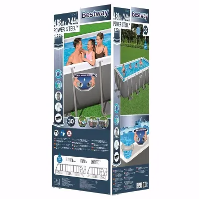 Прямоугольный каркасный бассейн Bestway 56670 (488х244х122 см) Power Steel Frame Pool - 4 - Robinzon.ua