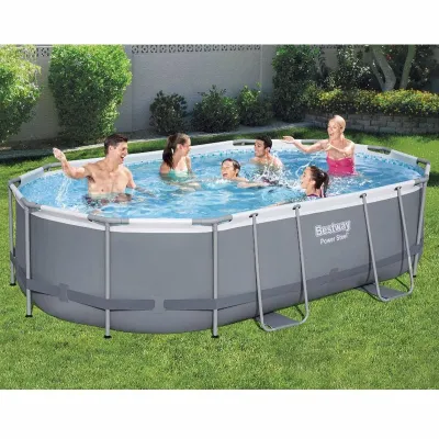 Овальный каркасный бассейн Bestway 56448 Power Steel Frame Pool (488х305х107 см) - 2 - Robinzon.ua