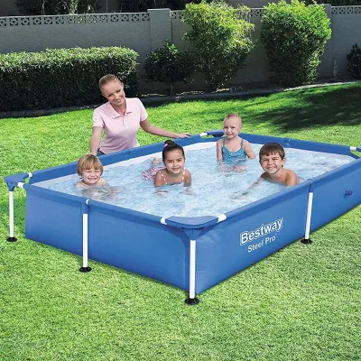 Прямоугольный каркасный бассейн Bestway 56401 Steel Pro Splash Frame Pool (221х150х43 см) - 1 - Robinzon.ua