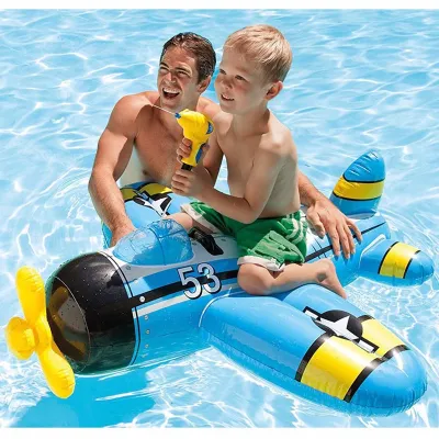 Дитячий надувний пліт Intex 57537 Винищувач (132 x 130 см) Water Gun Plane Ride-ons (Блакитний) - 1 Дитячий надувний пліт Intex 57537 Винищувач (132 x 130 см) Water Gun Plane Ride-ons (Блакитний) - 1 - Robinzon.ua