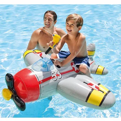 Дитячий надувний пліт Intex 57537 Винищувач (132 x 130 см) Water Gun Plane Ride-ons (Сірий) - 1 Дитячий надувний пліт Intex 57537 Винищувач (132 x 130 см) Water Gun Plane Ride-ons (Сірий) - 1 - Robinzon.ua