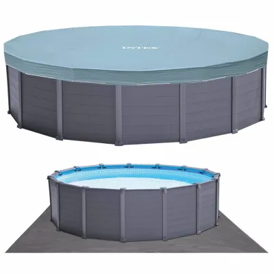 Круглый каркасный бассейн Intex 26384 (478 x 124 см) Graphite Gray Panel Pool - 4 - Robinzon.ua