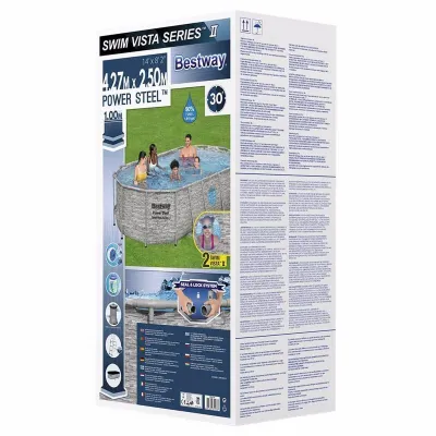 Овальный каркасный бассейн Bestway 56714 (427-250-100 см) Power Steel™ Swim Vista Series™ - 5 Овальный каркасный бассейн Bestway 56714 (427-250-100 см) Power Steel™ Swim Vista Series™ - 5 - Robinzon.ua