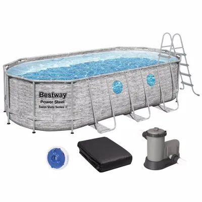 Овальный каркасный бассейн Bestway 56716 (549-274-122 см) Power Steel™ Swim Vista Series™ - 1 Овальный каркасный бассейн Bestway 56716 (549-274-122 см) Power Steel™ Swim Vista Series™ - 1 - Robinzon.ua