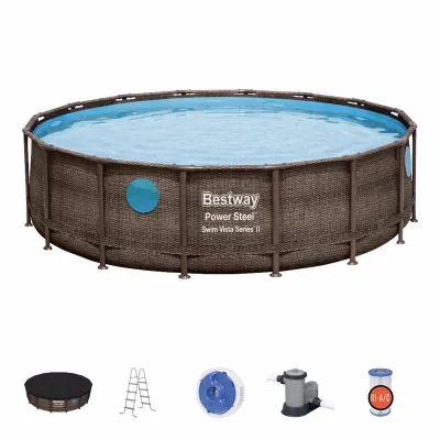 Круглый каркасный бассейн Bestway 56725 (488 x 122 см) Power Steel™ Swim Vista Series™ - 1 Круглый каркасный бассейн Bestway 56725 (488 x 122 см) Power Steel™ Swim Vista Series™ - 1 - Robinzon.ua