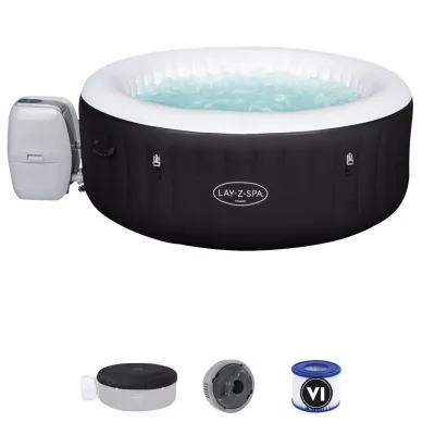 Бассейн-джакузи Miami Lay-Z-Spa Bestway 60001 (180x66 см) надувной спа-салон на 2-4 человека Черный - 1 Бассейн-джакузи Miami Lay-Z-Spa Bestway 60001 (180x66 см) надувной спа-салон на 2-4 человека Черный - 1 - Robinzon.ua