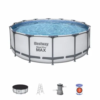 Круглый каркасный бассейн Bestway 5612X (427х122 см) с картриджным фильтром, тентом и лестницей - 1 Круглый каркасный бассейн Bestway 5612X (427х122 см) с картриджным фильтром, тентом и лестницей - 1 - Robinzon.ua