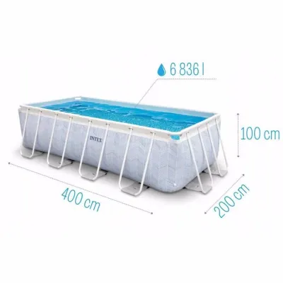 Прямоугольный каркасный бассейн Intex 26780 (400 x 200 x 100 см) CHEVRON PRISM FRAME RECTANGULAR PREMIUM POOL - 3 - Robinzon.ua