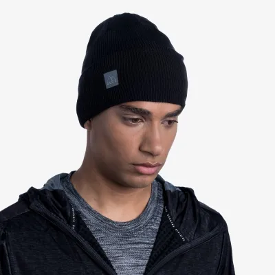 Шапка Buff Crossknit Hat, Solid Black (BU 126483.999.10.00) - 4 - Robinzon.ua