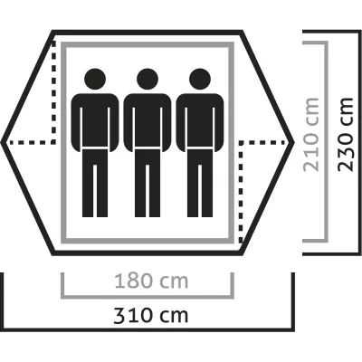 Палатка Salewa DENALI III 5628 5311 cactus/grey - UNI - зеленая - 2 - Robinzon.ua
