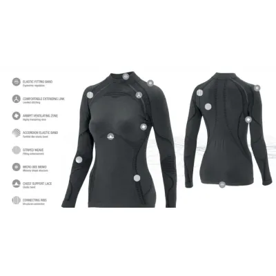 Женская термофутболка с длинным рукавом Accapi Ergowool, M/L, Iron/Black (ACC WА711.6799-ML) - 2 - Robinzon.ua