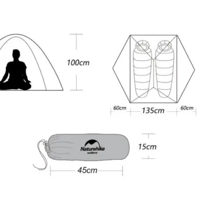 Двухместная палатка Naturehike Mongar 2 фиолетовая NH17T007-M - 6 - Robinzon.ua