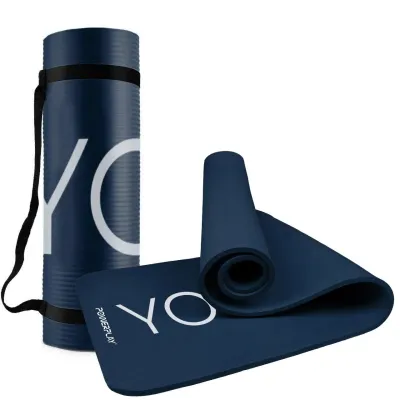 Коврик для йоги і фітнесу PowerPlay 4151 NBR 183*61*1.2 см Синій - Robinzon.ua