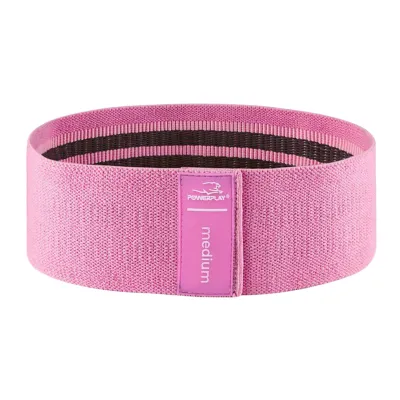 Тканая резинка для фитнеса и спорта PowerPlay 4111 Hip Band M Medium Розовая (d_76cm) - Robinzon.ua