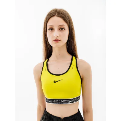 Женский Топ Nike W NK SWSH ON THE RUN BRA  Салатовый M (7dDV9914-308 M) - Robinzon.ua