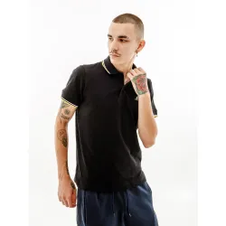 Чоловіча Футболка AUSTRALIAN 2-STRIPE PIQUE' POLO S-FIT Чорний L (7dLSUPO0004-003A L) - Robinzon.ua