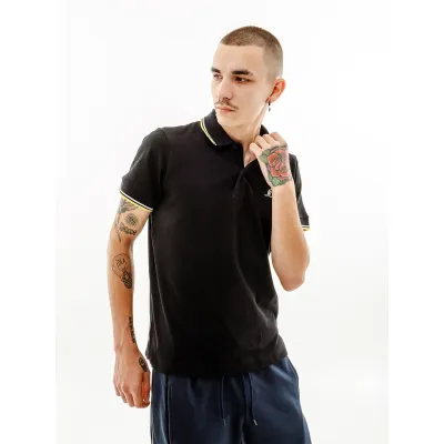 Мужская Футболка AUSTRALIAN 2-STRIPE PIQUE' POLO S-FIT Черный L (7dLSUPO0004-003A L) - Robinzon.ua