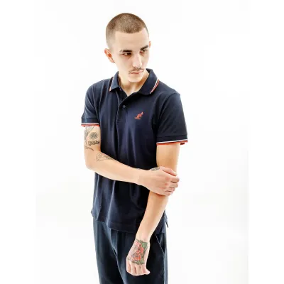 Мужская Футболка AUSTRALIAN 2-STRIPE PIQUE' POLO S-FIT Синий L (7dLSUPO0004-200C L) - Robinzon.ua
