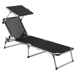 Кровать раскладная Bo-Camp Sun Lounger With Sunscreen 5 Positions Black (1304460) Кровать раскладная Bo-Camp Sun Lounger With Sunscreen 5 Positions Black (1304460) - Robinzon.ua