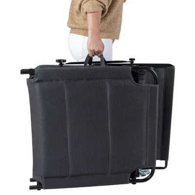 Кровать раскладная Bo-Camp Sun Lounger With Sunscreen 5 Positions Grey (1304492) - Robinzon.ua