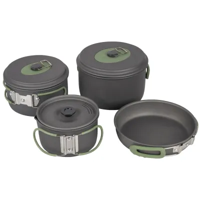 Набор посуды Bo-Camp Explorer 4 Pieces 19 Hard Anodized Grey/Green (2200241) - Robinzon.ua