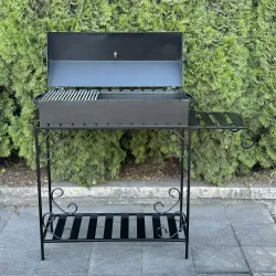 Мангал-барбекю Mzavod Гефест на 12 шампурів 4мм на дровниці - Robinzon.ua