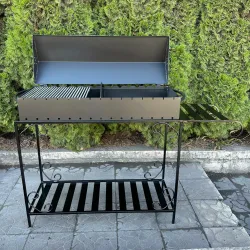 Мангал-барбекю Mzavod Гефест на 15 шампурів 4мм на дровниці - Robinzon.ua