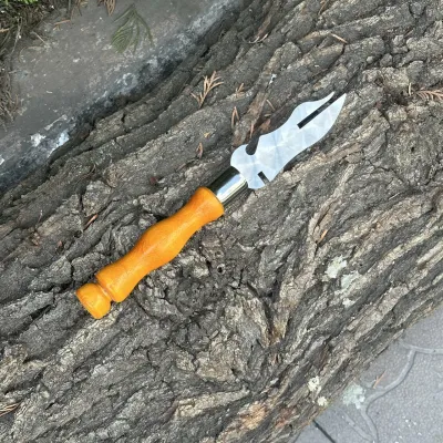 Вилка Mzavod с деревянной ручкой для снятия мяса 280х2мм светлая - Robinzon.ua