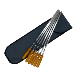 Набір шампурів Mzavod з дерев'яною ручкою 580х10х2мм 6шт в чохлі Набір шампурів Mzavod з дерев'яною ручкою 580х10х2мм 6шт в чохлі - Robinzon.ua