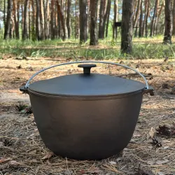 Казан туристичний КТ-08 чавунний з кришкою 8л - Robinzon.ua