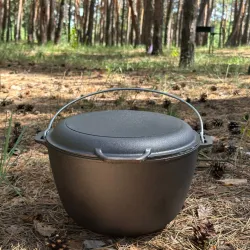 Казан туристичний КТ-08КС чавунний з кришкою-сковородою 8л - Robinzon.ua