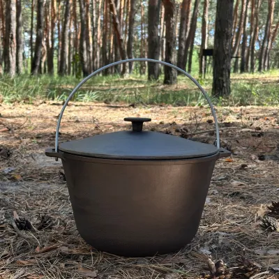 Казан туристичний КТ-10 чавунний з кришкою 10л - Robinzon.ua