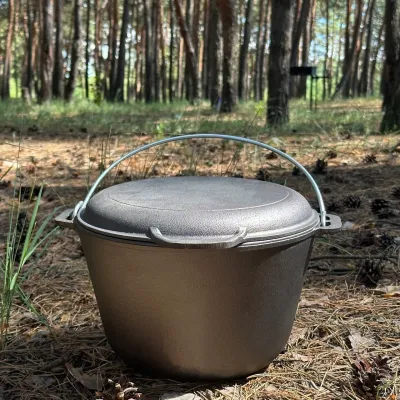 Казан туристичний КТ-10КС чавунний з кришкою-сковородою 10л - Robinzon.ua