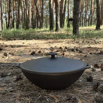 Сковорода WOK-08 чавунна з кришкою 8л - Robinzon.ua